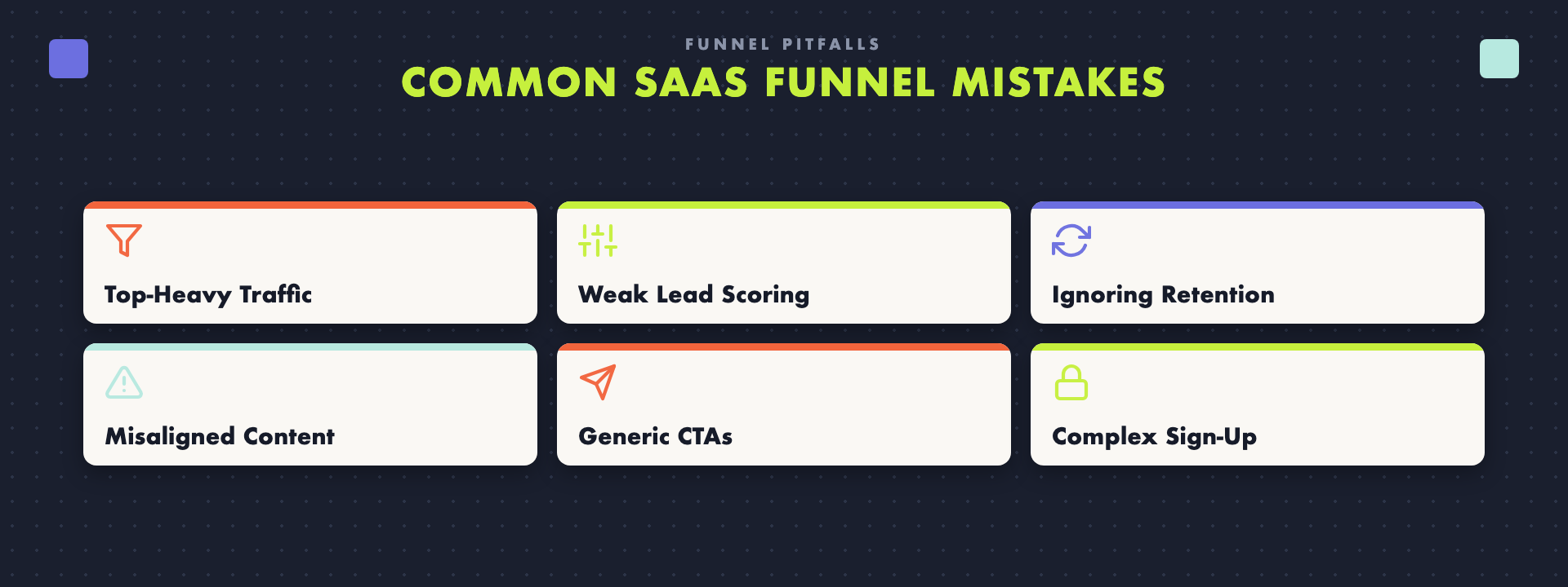 Common mistakes when building a SaaS marketing funnel.
